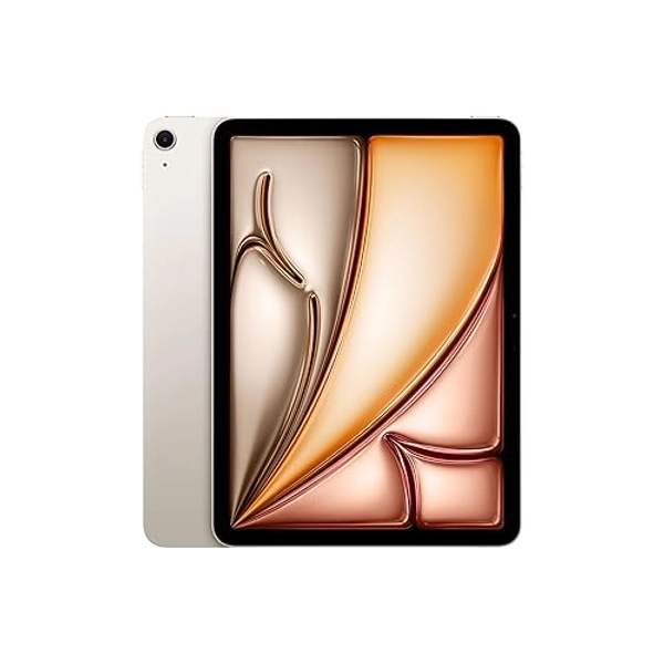 Apple iPad Air 11 (M2) : Écran Liquid Retina, 1 to, Caméra Avant 12 Mpx Horizontale/Appareil Photo arrière 12 Mpx, Wi-FI 6E, Touch ID, Autonomie d’Une journée - Lumière stellaire