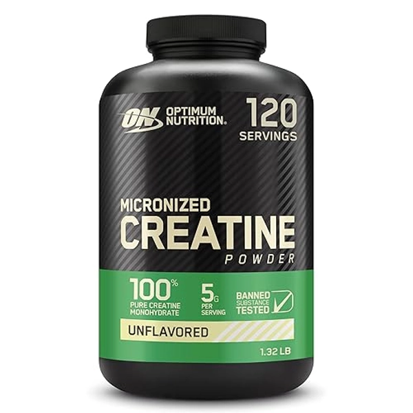 Optimum Nutrition Micronized Creatine Monohydrate Powder, Unflavored, 120 Servings, 600 Grams (Packaging May Vary)