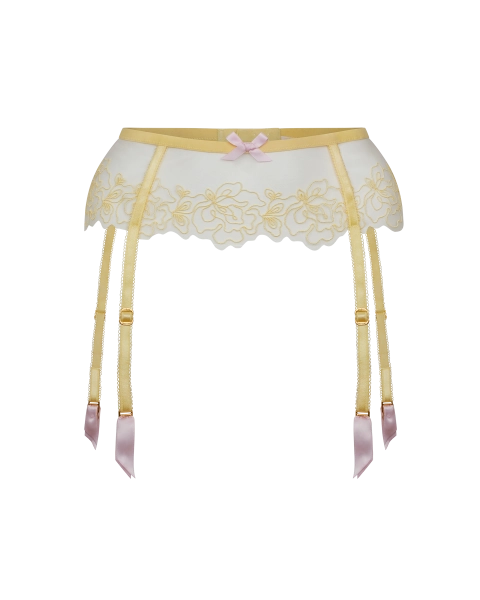 Juni Suspender in Yellow/Pink |By Agent Provocateur