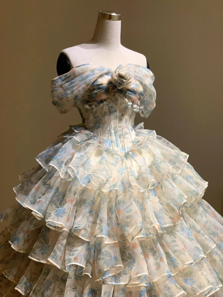 Ball Gown / Evening Gown / Cinderella Dress / V-shaped Corset Dress / Elegant Floral Dress - Etsy Australia