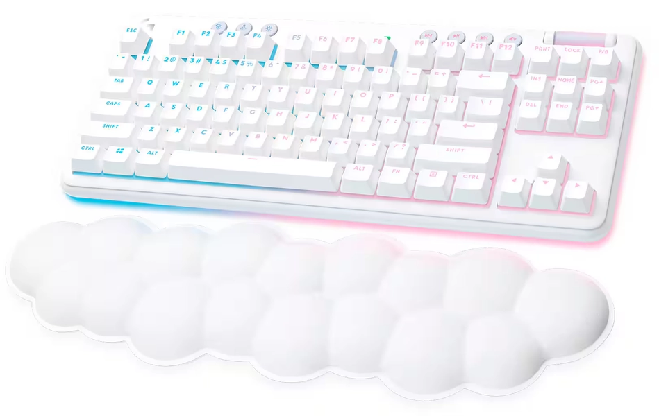 Logitech - G715 Aurora Collection TKL Wireless Mechanical Tactile Switch Gaming Keyboard for PC/Mac with Palm Rest Included - White Mist