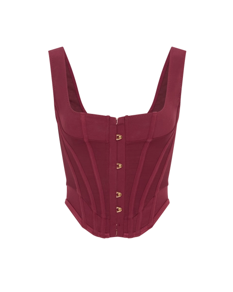 Agent Provocateur - Zena Corset Top in Burgundy
