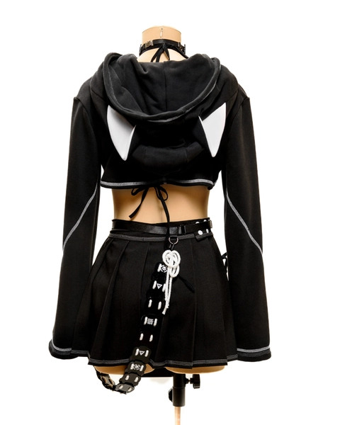 Cyber Neko (Crop-Top) (Black) - Moruhiko