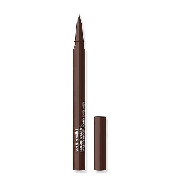 wet n wild Mega Last Breakup Proof Liquid Eyeliner - Ultra-Fine Brush, Waterproof, 16-Hour Long-Lasting Wear - Cruelty-Free & Vegan - Brown