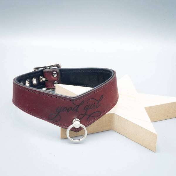 Collar - calligraphy "good girl" red