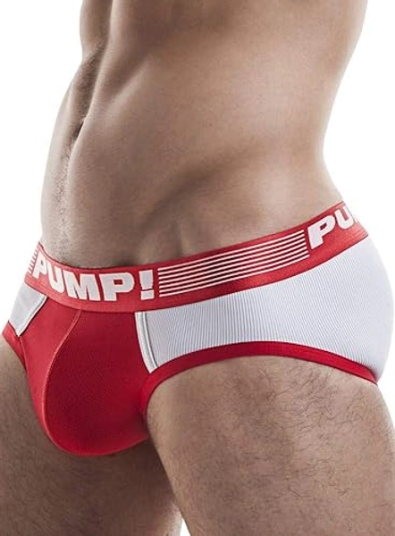 Pump! Red Ribbed Brief