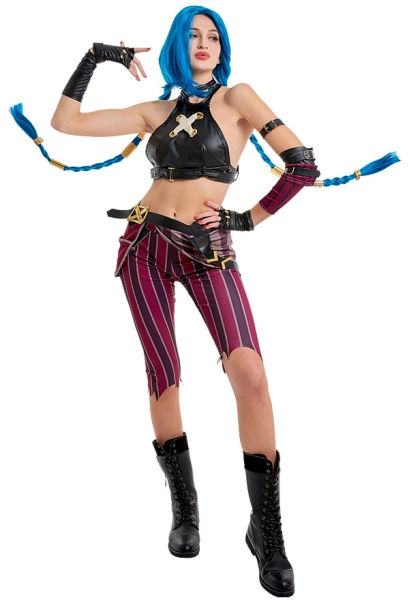 Arcane Jinx Cosplay Costume Set + Wig