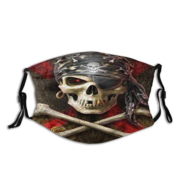 Face mask reusable Skeletal Pirates Balaclava Unisex Reusable Windproof Anti-Dust Mouth Bandanas Outdoor Camping Motorcycle Running Neck Gaiter for Teen Men Women Made in USA