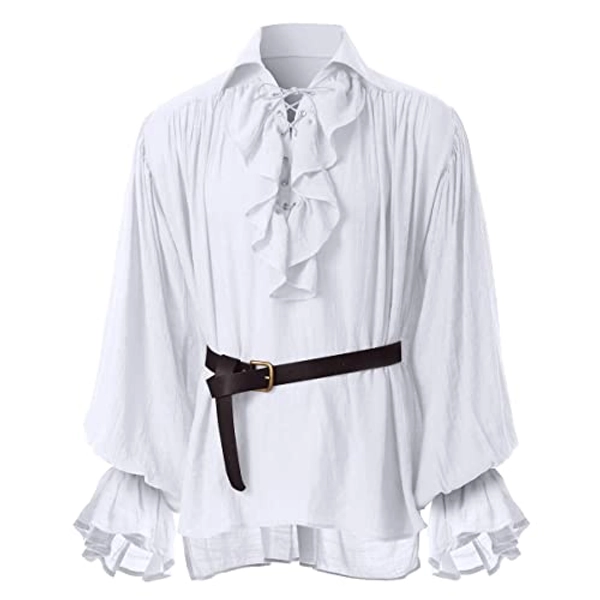 GRACEART Renaissance Men's OR Women's Pirate Shirt Medieval Costume Cotton