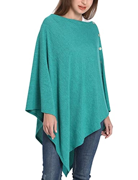 MissShorthair Women's Lightweight Knitted Scarf Poncho Sweater Cape Shawl Versatile Summer Fall Ponchos Wraps Cardigan