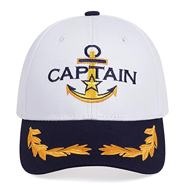 Captain&First Mate Hat Sailors Hat Nautical Marine Sailor Navy Hats Snapback Adjustable Sea Cap for Adult