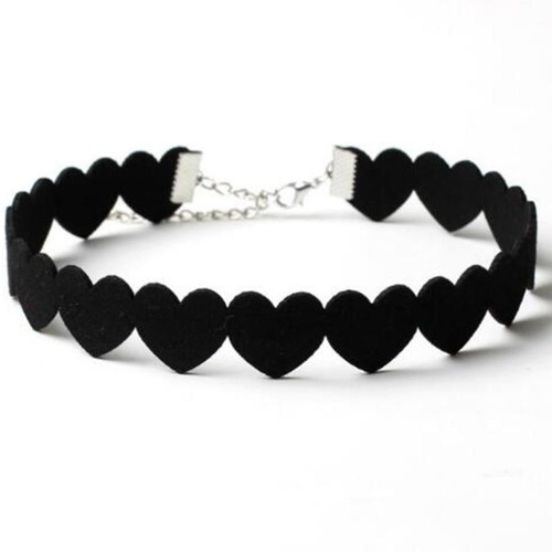 Plush Heart Choker - Solid