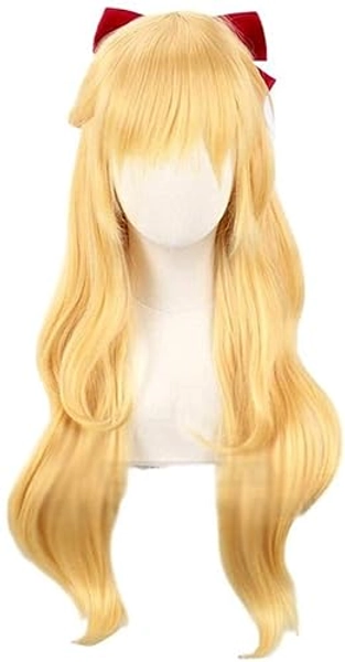Koswiggle Sailor Venus Cosplay Wigs Sailor Moon Minako Aino Cosplay Wig Blonde Loose Wave Long Heat Resistant Synthetic Hair