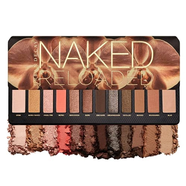 Urban Decay Naked Reloaded Eyeshadow Palette, Nude Bronze Neutral Eyeshadows, Matte, Metallic, Shimmer Finish, 12 Warm Bronze Eye Shadows, Natural Soft Glam Smokey Eye Makeup, Vegan, Cruelty-free