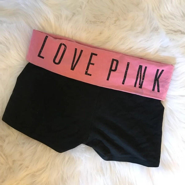 Victoria’s Secret Pink “Love Pink” Yoga Shorts