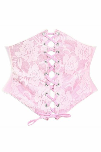 Lavish Lt Pink Lace Corset Belt Cincher - Large / As Shown