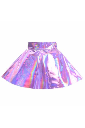 Lavender Holo Skater Skirt - Large / As Shown