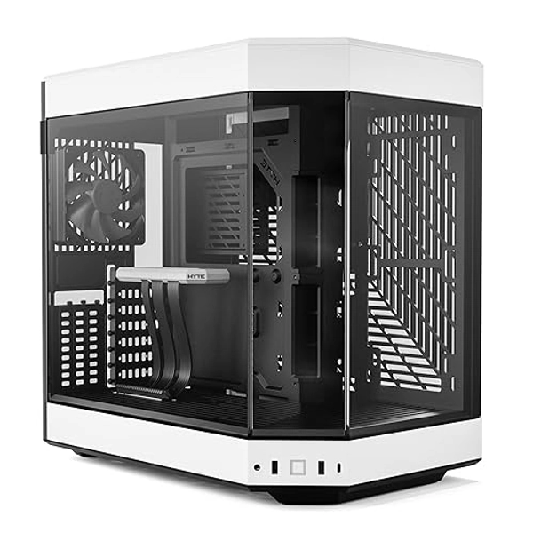 HYTE Y60 Modern Aesthetic Dual Chamber Panoramic Tempered Glass Mid-Tower ATX Computer Gaming Case with PCIE 4.0 Riser Cable Included, White (CS-HYTE-Y60-BW)