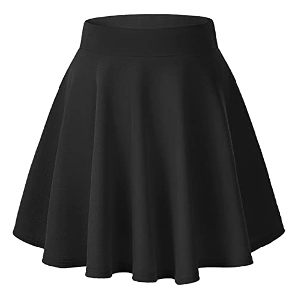 Urban CoCo Women's Basic Versatile Stretchy Flared Casual Mini Skater Skirt