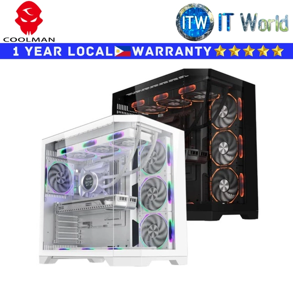 Coolman Computer PC Case Spectra Luxe ATX Case Tempered Glass (Black | White) | itw