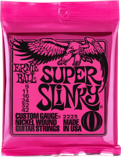 Ernie Ball 2223 Super Slinky Nickel Wound Electric Guitar Strings - .009-.042