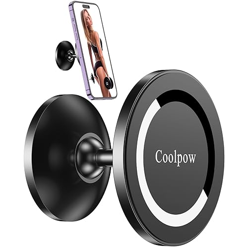 Gym Magnetic Phone Holder Mount for MagSafe【All Metal】Dual Magnetic Phone Holder for Gym Record Attach to Metal Surface, Gym Phone Holder for iPhone 16 15 14 13 12 11 ProMax Plus Mini for MagSafe Case