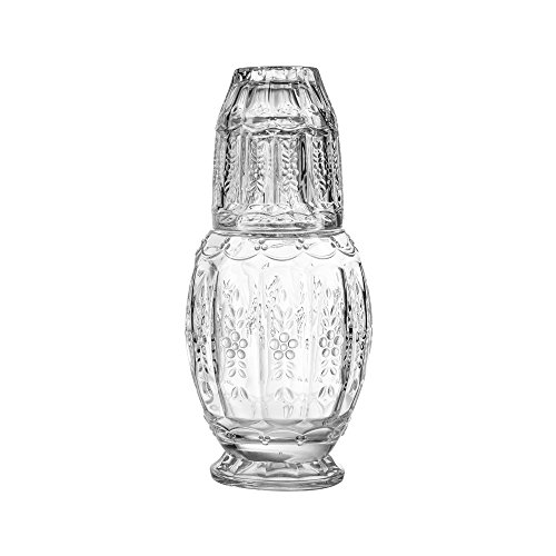 Elle Décor Vintage Glass Carafe Set, Clear, 4.7x10.2