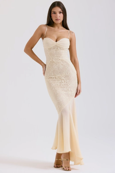 Felicia Vanilla Chiffon & Lace Gown