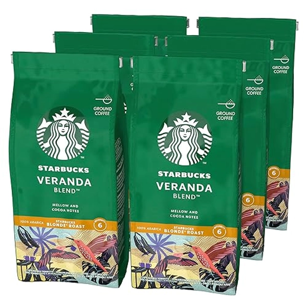 STARBUCKS Veranda Blend, Blonde Roast, Ground Coffee 200g (Pack of 6)