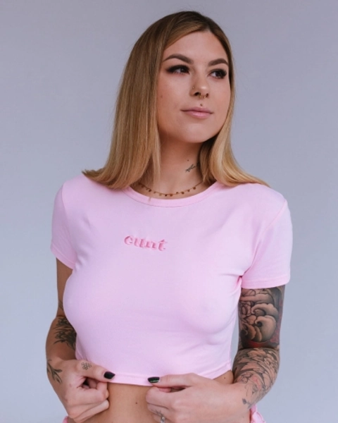 Różowy crop top GINA "Cunt"