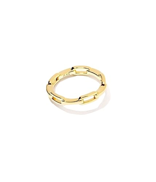 Kendra Scott® Andi Band Ring for Women – 14K Gold-Plated Construction – Square Link Chain Design