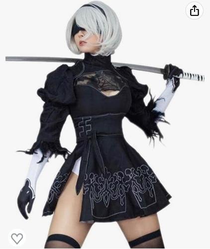 Amazon.com: 2B Cosplay NieR Automata YoRHa No.2 Type B Game Outfit Anime Halloween Women Costume Sexy Black Dress : Clothing, Shoes & Jewelry