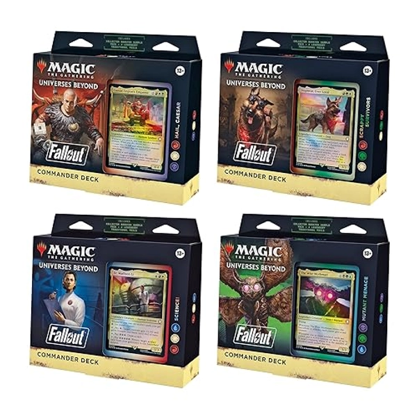 Magic: The Gathering Fallout Commander Deck Bundle – Includes All 4 Decks (1 Hail Caesar, 1 Scrappy Survivors, 1 Science!, and 1 Mutant Menace)