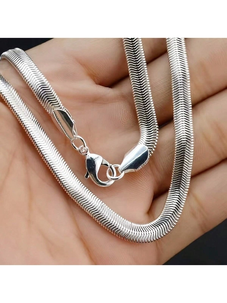 1 stuk Minimalistische stijl Titaniumstaal Slang Bot Ketting Vakantie Stijl: Unisex Kettingen Geschikt Voor Dagelijkse slijtage