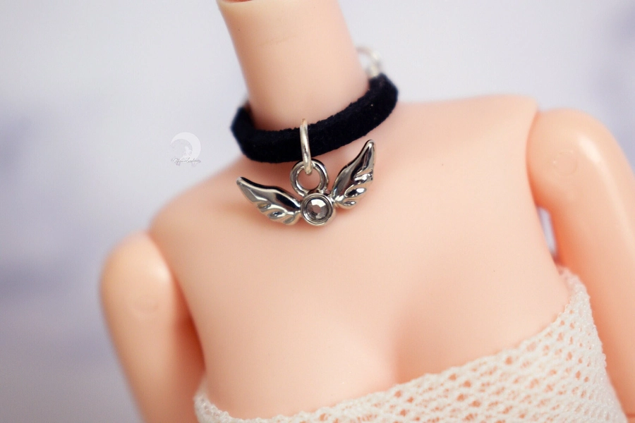 Collier tour de cou "Choker" ailes pour poupées Pullip sur obitsu 27cm !NEW!