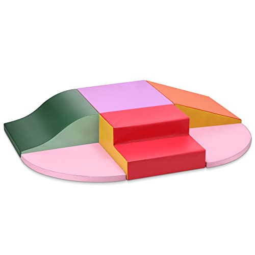 M HI-Mat Soft Climb and Crawl Activity Play Set，Safe Soft Foam Block for Preschoolers,Toddlers, Baby, Kids Crawl and Climb，Lightweight Foam Shapes for Climbing, Crawling and Sliding (Colorful) - Colorful