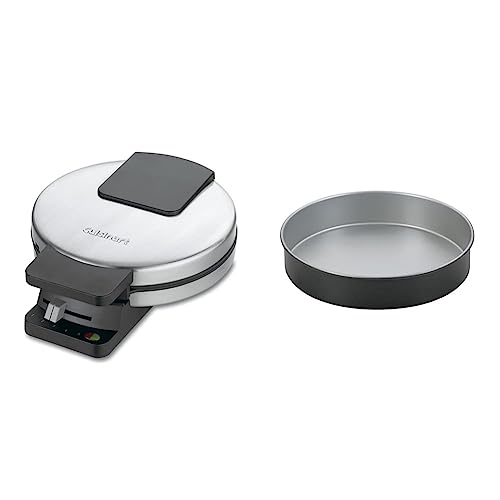 Cuisinart Classic Maker, Round Waffle, Silver & 9-Inch Round Cake Pan, Chef's Classic Nonstick Bakeware, Silver, AMB-9RCK - Maker + Cake Pan, Round