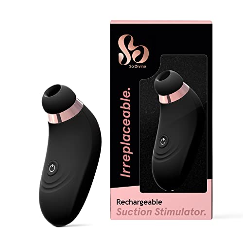 So Divine, Irreplaceable Clitoral Suction Stimulator Sex Toy Vibrator for Women, Black