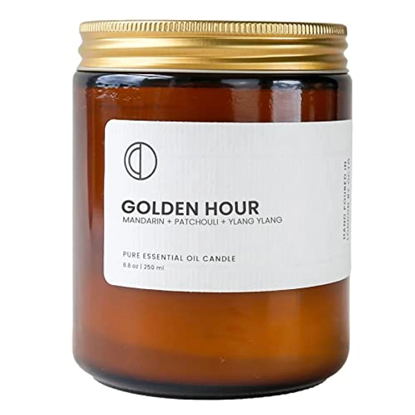 OCTŌ Golden Hour Mandarin + Patchouli | Scented Candle. Made with Essential Oils and Soy Wax. 250ml - Mandarin + Patchouli - 250ml