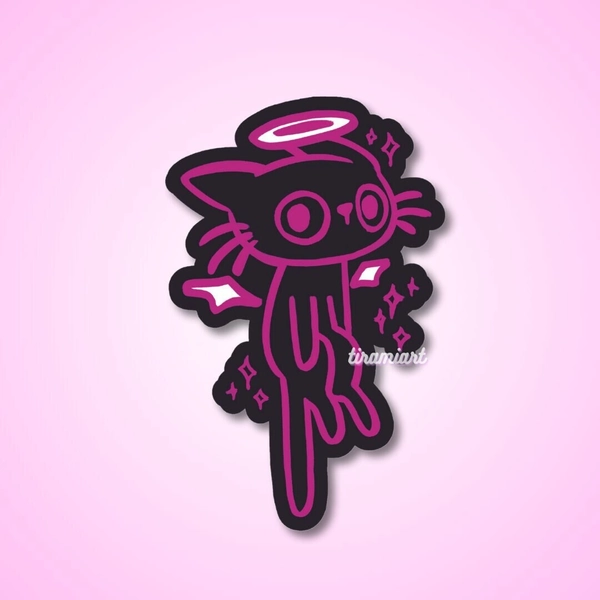 Cyber Angel Neko Sticker - Etsy