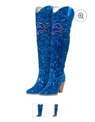 Detroit Lions Cuce Women's Over-the-Knee Sequin Boots