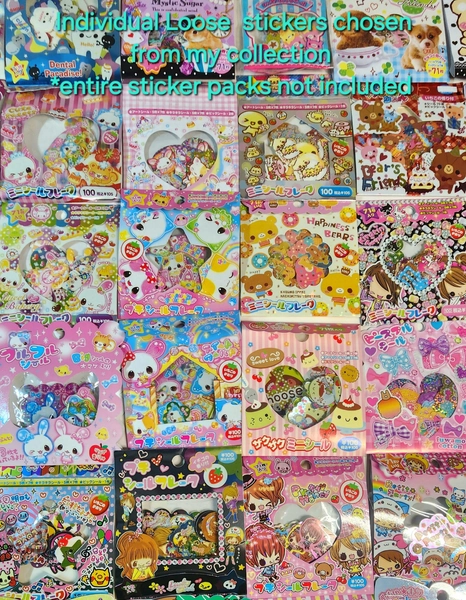 Kawaii Vintage/Rare Japanese mini loose stickers. Individually and randomly chosen.  By Kamio Jp, Q-lia etc.*You MUST read description ! Y2k