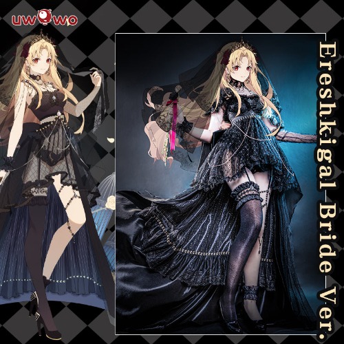 【In Stock】Uwowo Exclusive Authorization Fate Grand Order/FGO Fanart Ereshkigal Black Bride Ver. Cosplay Costume - Set B(One size)