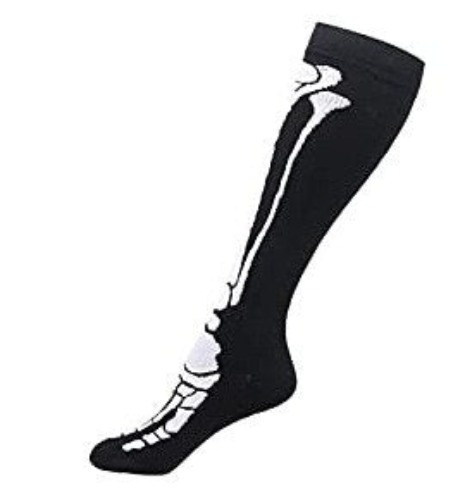 Black Skeleton Themed Socks - b / S M