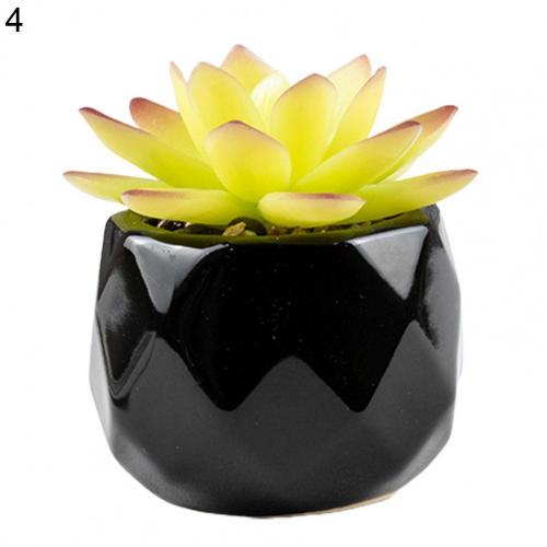 Artififical succulent in black pot, 11 different designs - 4