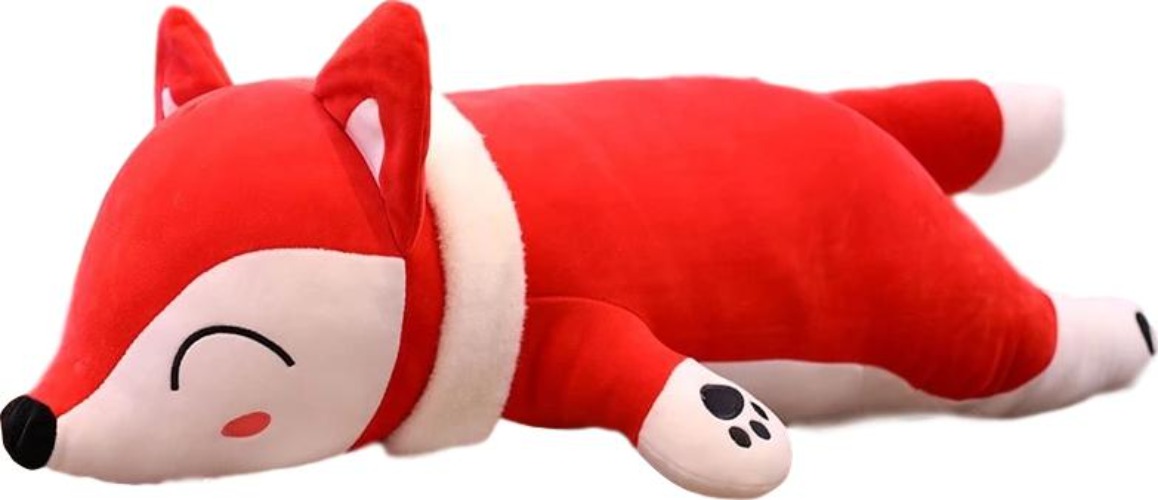 Foxy the Adorable Sleepy Fox (3 COLORS, 5 SIZES) - Red / 35" / 90 cm