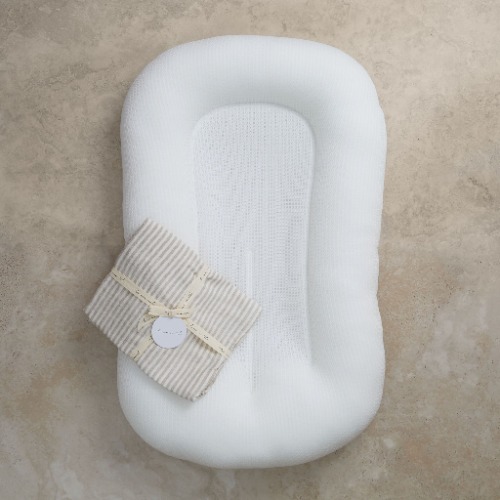 Linen Social Baby Lounger | Natural Striped | Default Title
