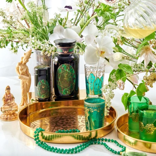 Emerald - Cherry Blossom Pineapple Cream Green Tea | Violet Glass Traveler Jar (10-15 Cups)