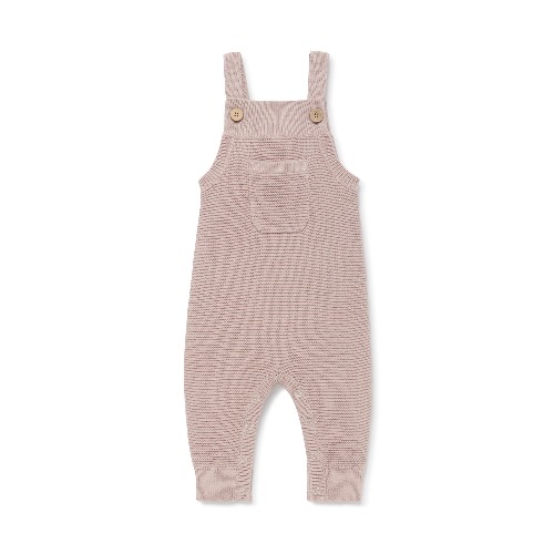 Mauve Pink Knit Pocket Overalls | Pink / 6-12m