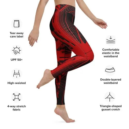 Red Black Spiderweb Leggings